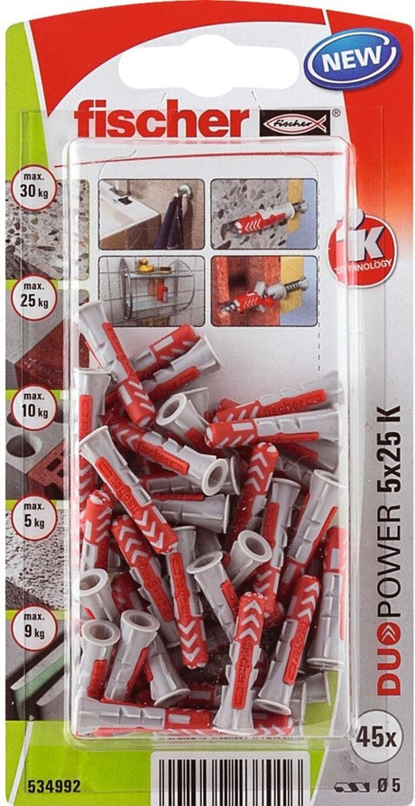 Fischer 534992 duopower 5 x 25 k nv 2-komponent stik 25 mm 5 mm 1 sæt(er)