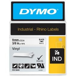 Dymo etikettape 18443 9mmx5,5m sort, hvid