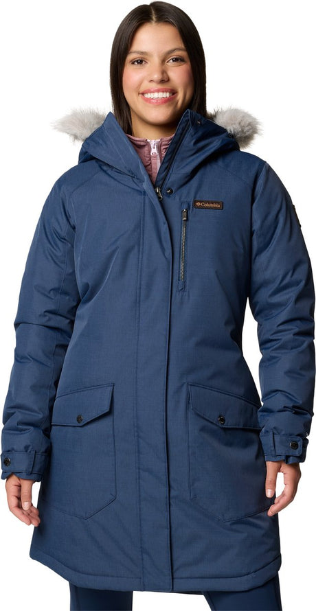 Columbia suttle mountain™ lang isoleret jakke til kvinder udendørsjakke - collegiate navy - str.