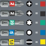 Wera bit sæt kraftform kompakt stubby bit sæt kraftform stubby werra m.magasin, 6 stk.