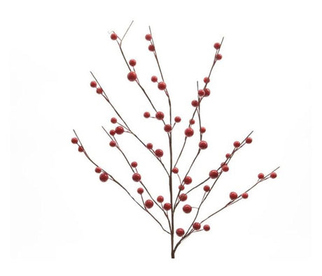 Decoris bessentak 55cm deco bessentak met rode besjes 55cm