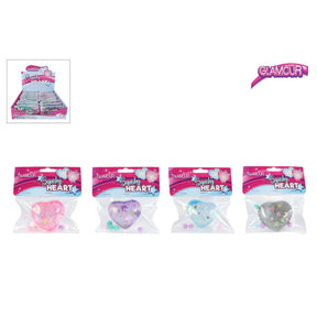 Glamour squishy sukkerhjerte 4 assorteret