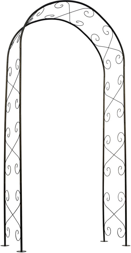 Natur - rosenbue - h230 x 100 x 37 cm - dekorative krøller - sort - metal