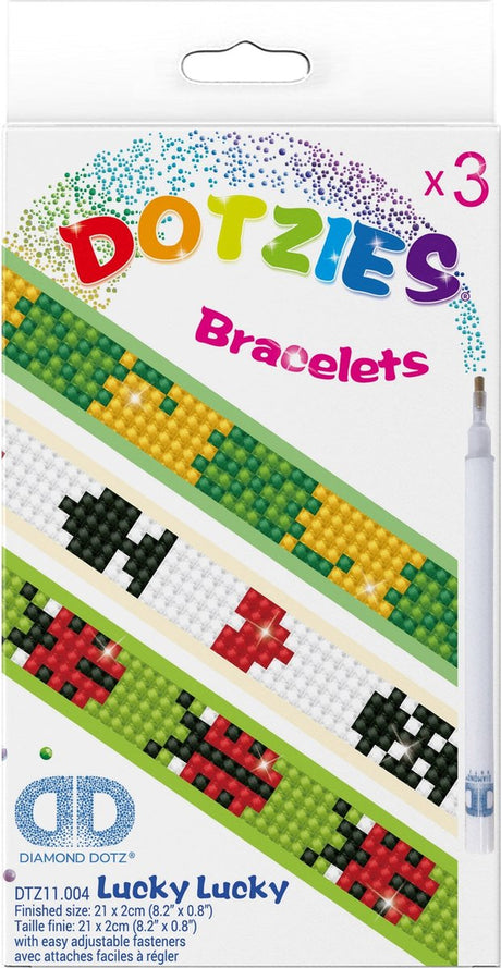 Diamond dotz® diamant dotz dotzies heldige armbånd - diamantmaling - 804 dotz - 21x2 cm