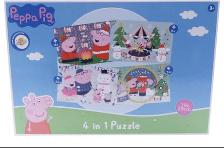 Van der Doelen Peppa Pig - 4 i 1 julepuslespil - 12+16+20+24 brikker