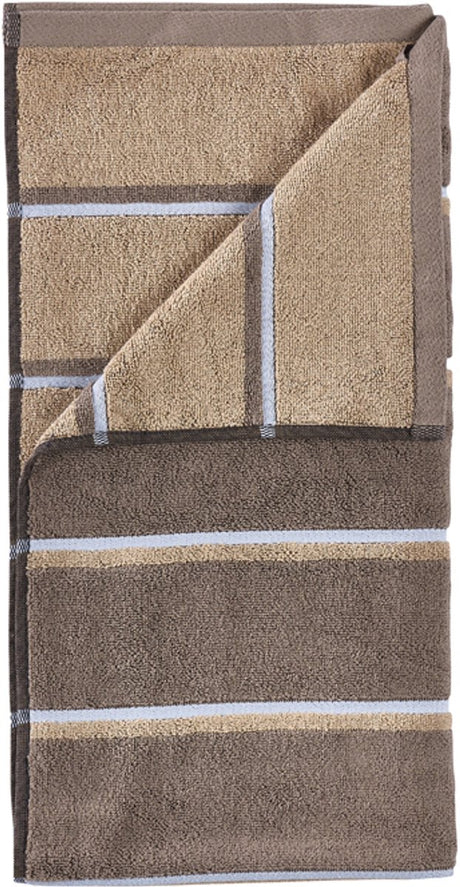 Zone Denmark saunahåndklæde 100 x 50 cm taupe kamel himmelblå