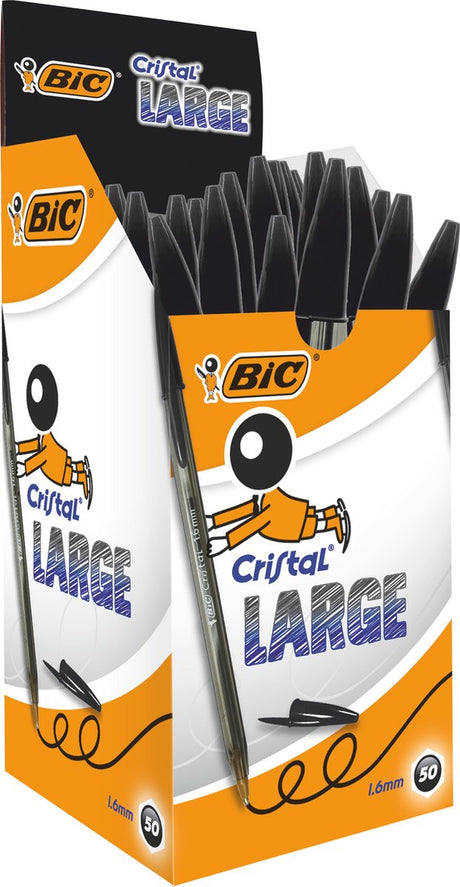 Bic cristal large - 0,42 mm sort - 50 stk