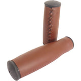 The Edge City Handles - Art Leather Bicycle Handles, 135 92mm, mørkebrun