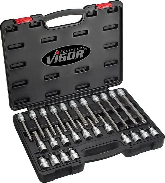 Vigor plug-in skruetrækker indsats sort. 26tlg. 1 2