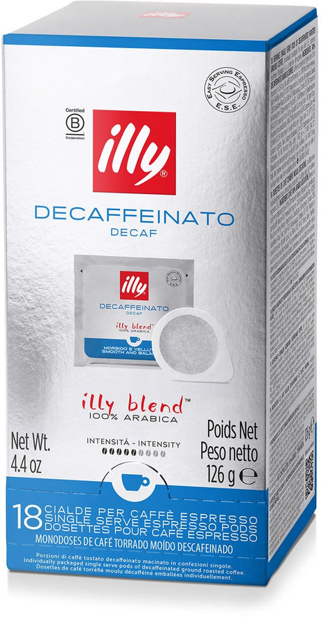 Illy - e.s.e. portioner - kaffepuder - koffeinfri - 12 x 18 stk