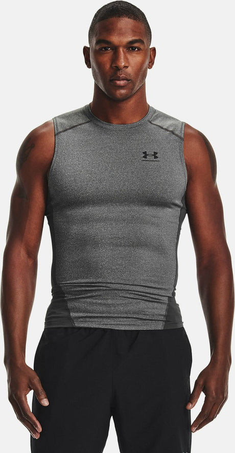 Under Armour UA HG Armour Comp SL-Gry Sportstrøje til mænd - Carbon Heather - Sort