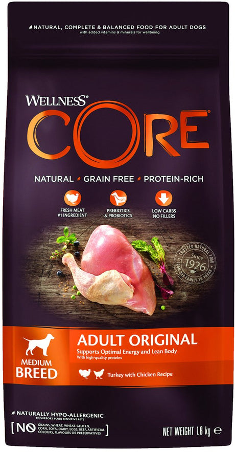 Wellness kerne original - kalkun med kylling - indhold - 1,8 kg