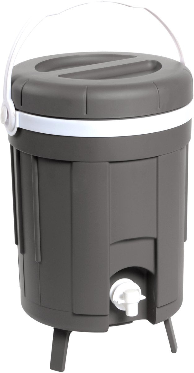 Eda jerrydåse med vand med hane - juicebeholder 8 liter - grå - bordmodel