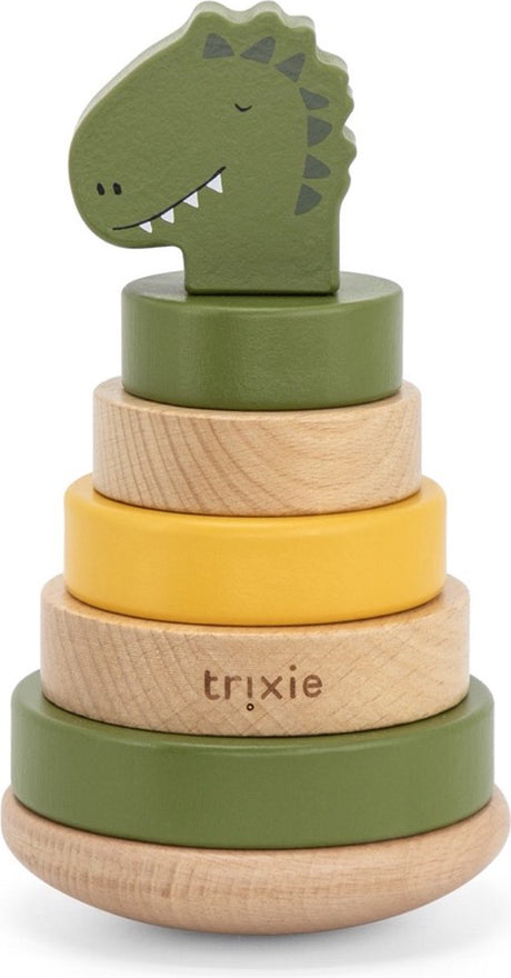 Trixie stabletårn i træ - mr. dino - træstablelegetøj - pædagogisk legetøj - til drenge piger - dinosaur