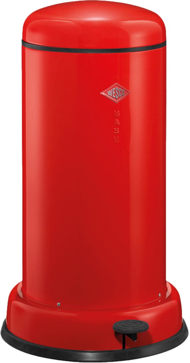 Wesco baseboy affaldsbeholder med soft close | 20 liter | metal - rød | pedalspand