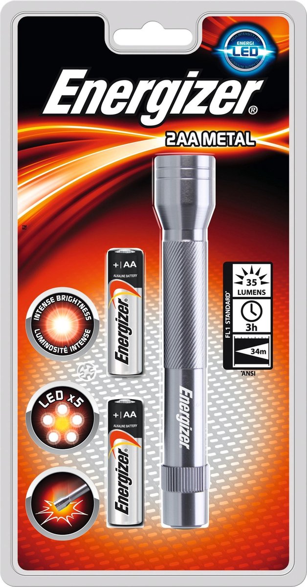 Energizer LED lommelygte – 50 lm – grå
