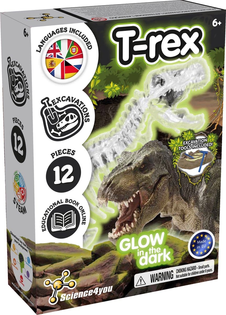 Oku science4you - eksperimentsæt t-rex glød i mørket