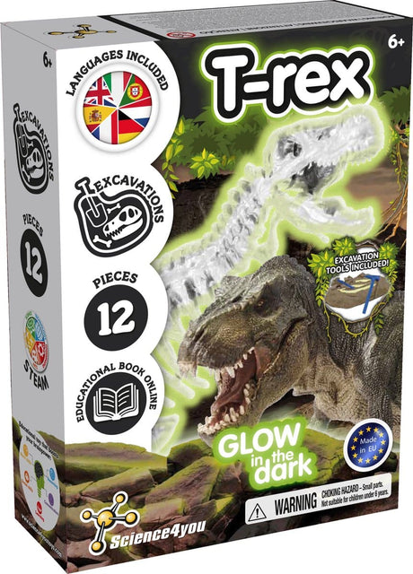 Oku science4you - eksperimentsæt t-rex glød i mørket