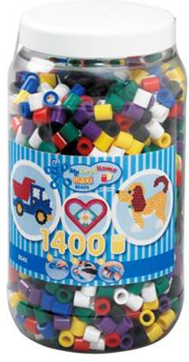 Hama maxi strygeperler i gryde - mix standard (00), 1400 stk.