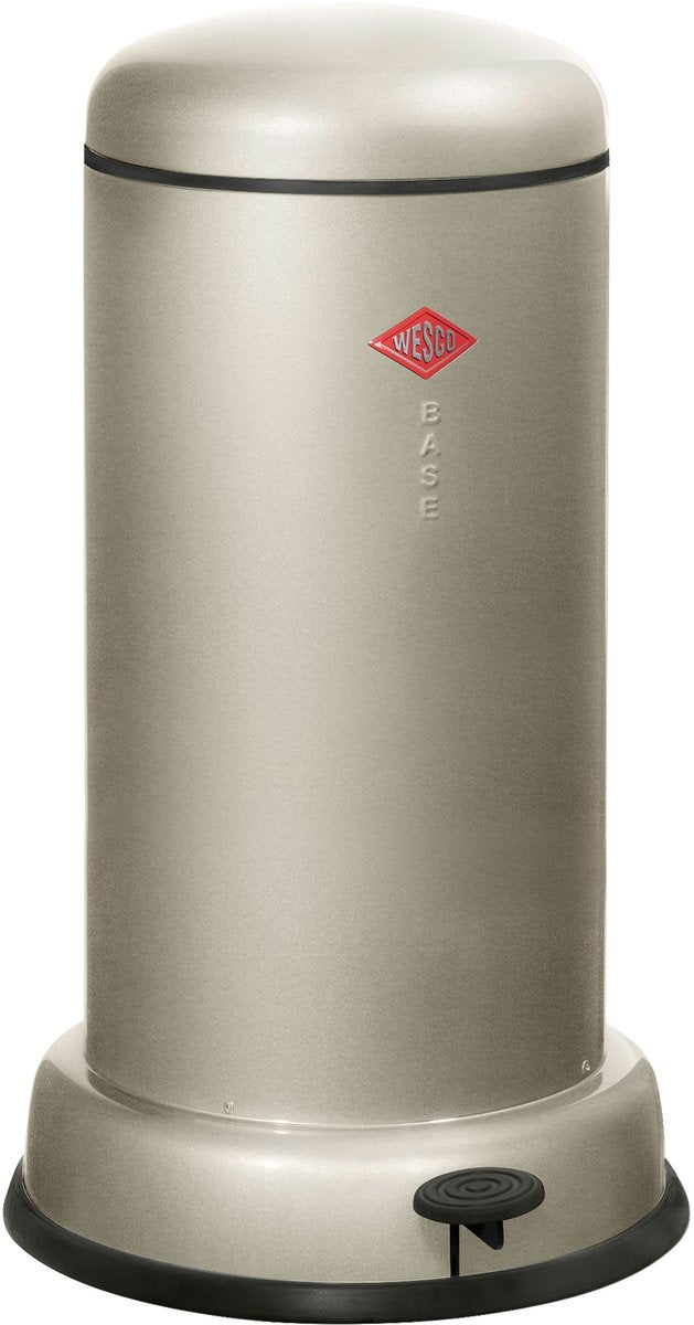 Wesco baseboy affaldsbeholder med soft close | 20 liter | metal - nikkel sølv | pedalspand