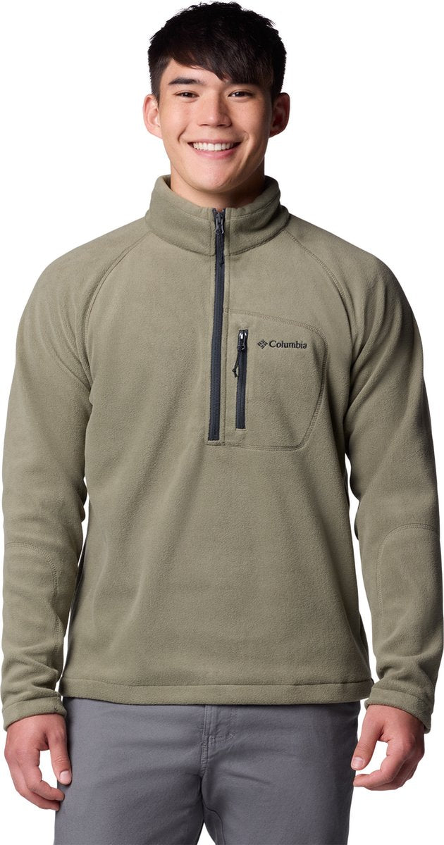 Columbia fast trek™ iii fleece til mænd med halv lynlås - stengrøn, haj - størrelse l