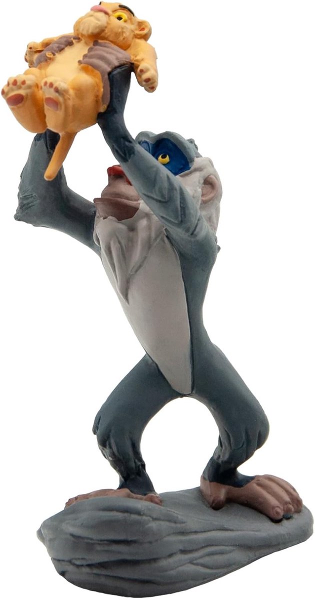 Bullyland 12256 – spillefigur og samlerfigur Rafiki med baby Simba fra Løvernes Konge, ca. 10 cm – naturtro og detaljeret design – ideel som kagefigur og lille gave til børn fra 3 år.