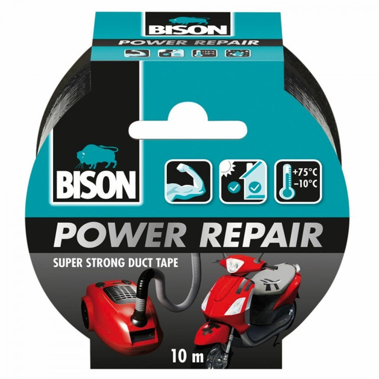 Bison power reparationstape sort 10m x 4,8cm