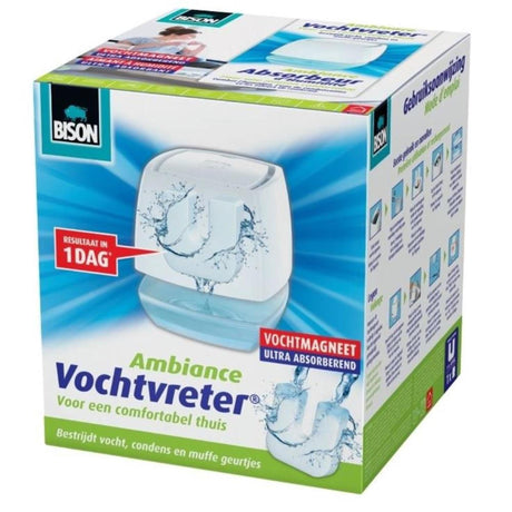 Bison moisture absorber® ambiance, affugter, bekæmper fugt og skimmelsvamp i opholdsrum, unikt luftcirkulationssystem, 450 g, hvid, også velegnet til campingvogne og campister