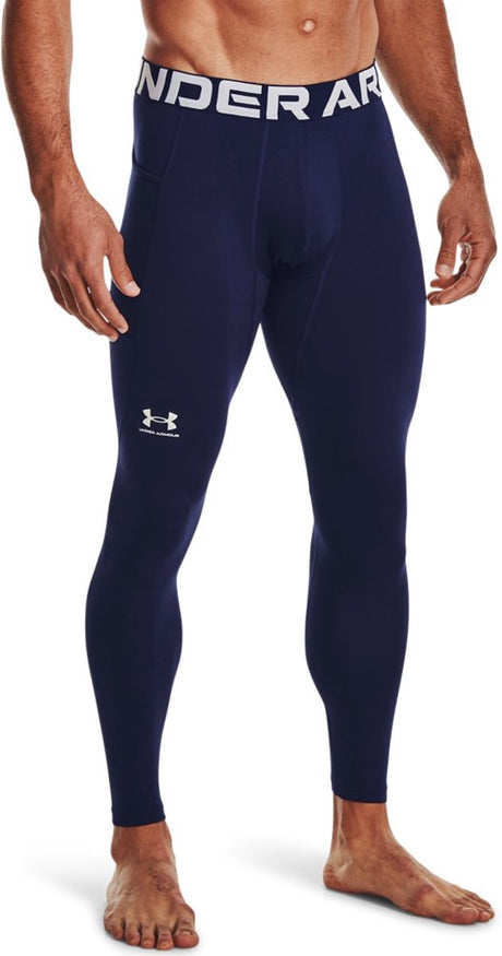 Under armour ua cg armour leggings-blu heren sportlegging - midnight navy - wit xl