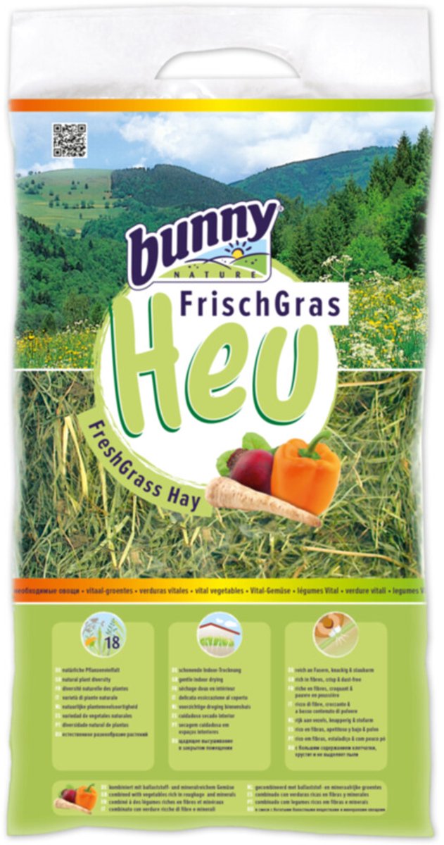 Bunny natur gnaver foder frisk græs hø grøntsager 500 gr