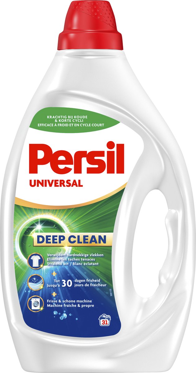Persil gel universal - flydende vaskemiddel - til alle farver i vasketøjet - kraftfuld pletfjerning - 4 x 31 vaske