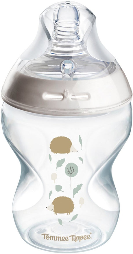 Tommee tippee naturlig start sutteflaske - sæt med 1 x 260 ml sutteflaske - lav tilførselshastighed 0m+ - med pindsvin motiv