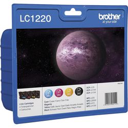 Blækpatron Brother lc-1220valbp sort og 3-farvet