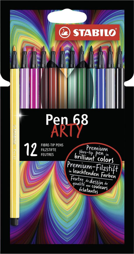 Stabilo pen 68 - tusch - arty - sæt med 12 sæt