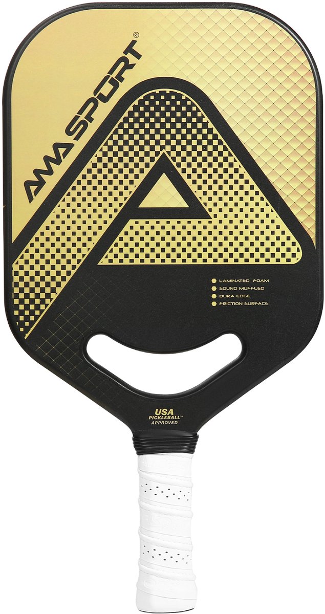 Ama sport pickleball padle pp002-c1g guld sort – grafit overflade – 20 mm kerne – aero-duraedge luftdynamisk hals –