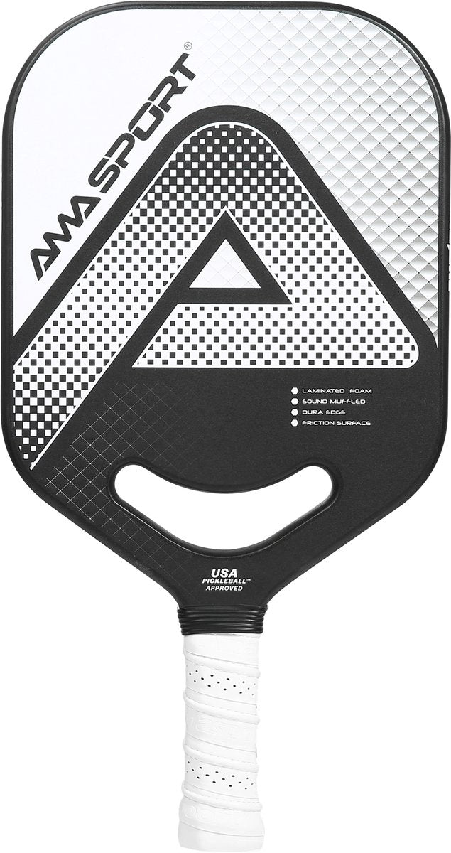 Ama sport pickleball padle pp002-c1s sølv sort – grafit overflade – 20 mm kerne – aero-duraedge luftdynamisk hals –