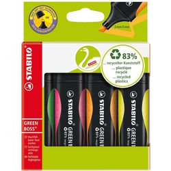 Stabilo tekstmarkør 6070 4 grøn boss 2-5mm grøn, gul, orange, pink