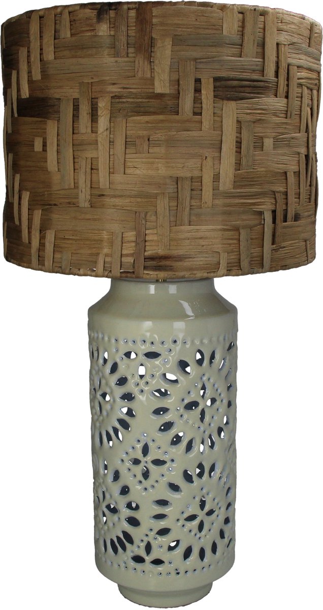 Hd collection tafellamp metaal ivoor 38x38x67cm