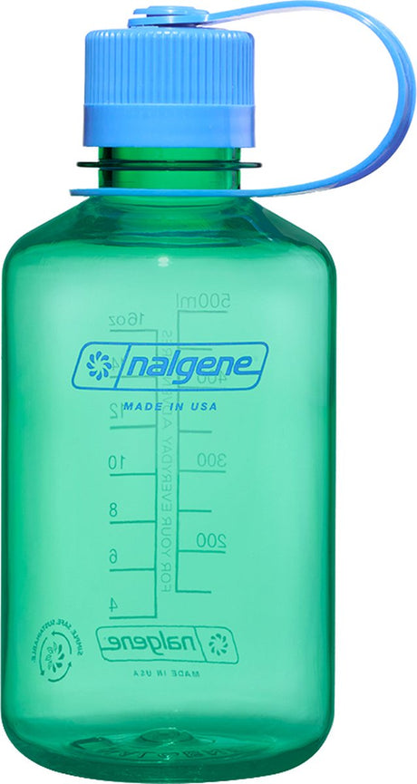 Nalgene - flaske med smal mund - drikkedunk - vandflaske - lækagesikker - 500 ml - bpa fri - sustain - pastelgrøn