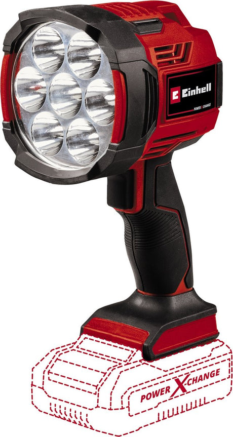 Einhell batterilampe te-cl 18 2500 liac-solo - power x-change - 18 v li-ion - 2500 lm - 6500 k - 7 LED'er - 2 lysstyrkeniveauer - hybridfunktion - ekskl. batteri og oplader