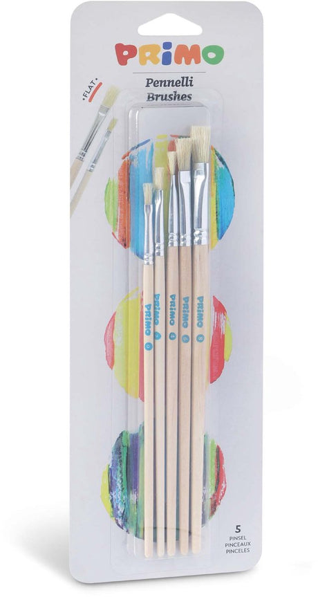 Primo børstesæt junior 22 cm træ natur 5-delt