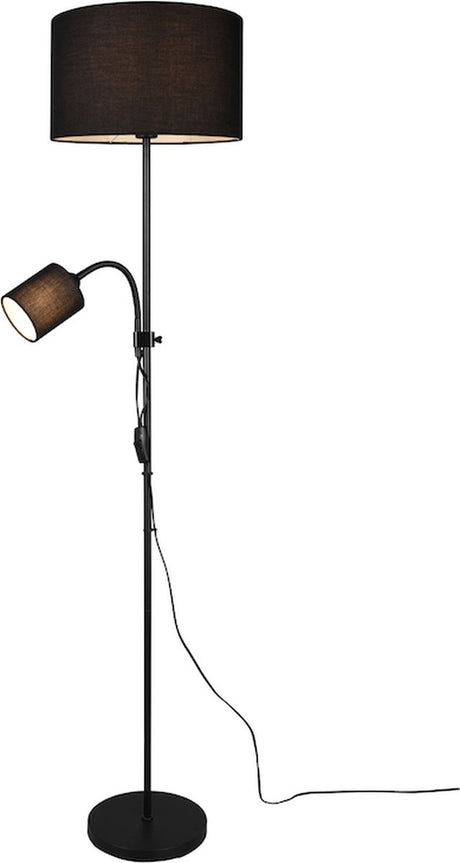 Rl live your light reality owen gulvlampe - sort - ekskl. e14 e27 - fleksibel læselampe - separat omskiftelig