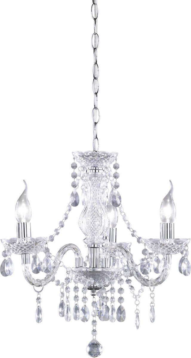 Rl live your light reality luster lysekrone - krom - ekskl. 3x e14 - tapet gennemsigtig - d: 46 cm