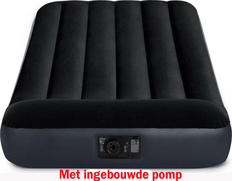 Intex dobbelt pudestøtte klassisk luftseng med indbygget pumpe (220-240v) 99x191x25cm