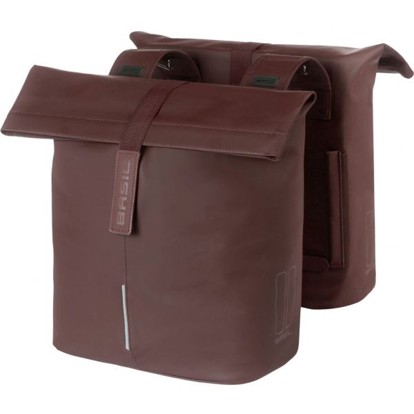 Basil Tas City Double Vegan Leather | Ristet brunt