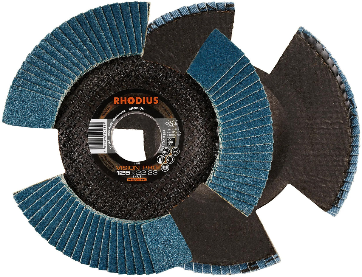Rhodius lamellenscheibe vision pro takkede skiver vision p 80 125x22,23