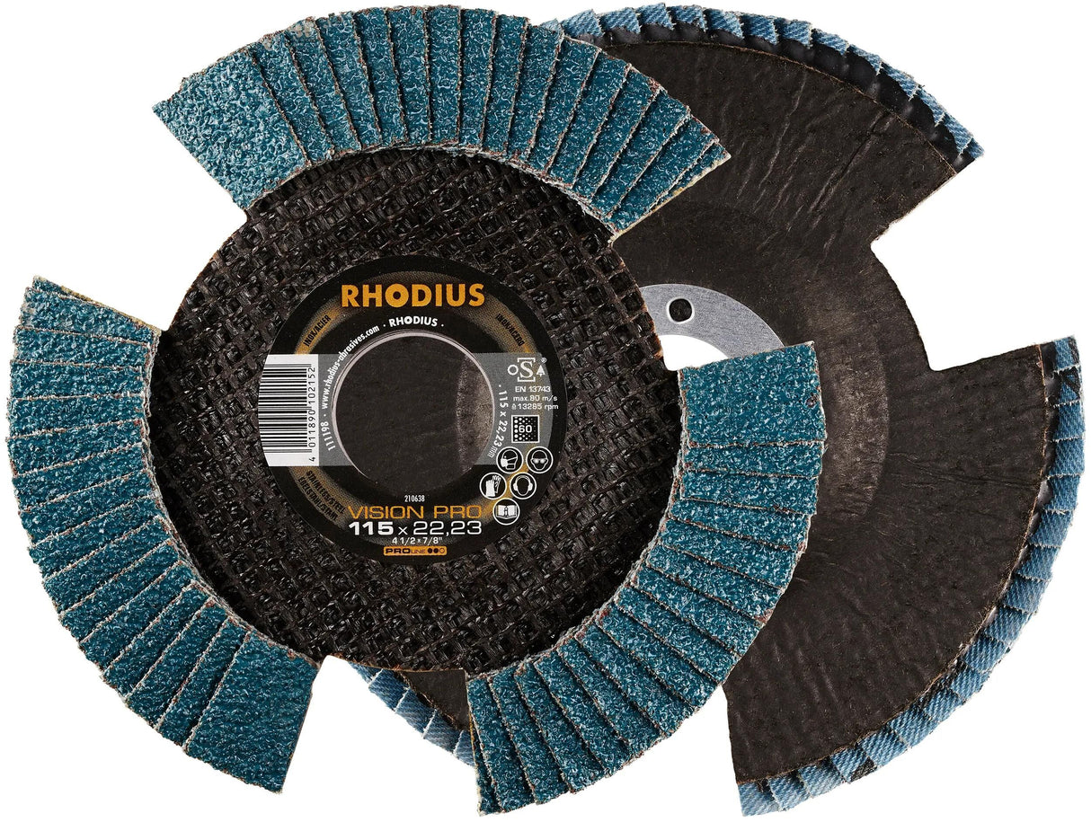 Rhodius lamellenscheibe vision pro takkede skiver vision p 60 115x22,23