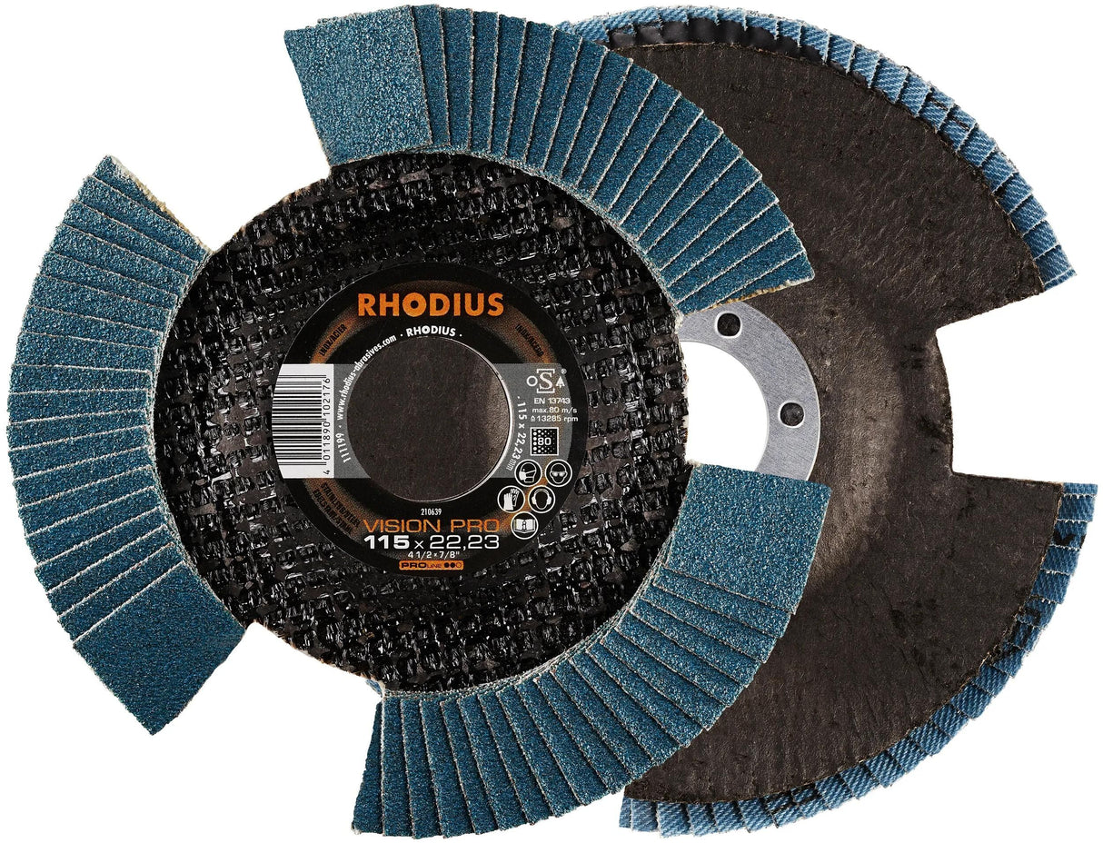 Rhodius lamellenscheibe vision pro takkede skiver vision p 80 115x22,23
