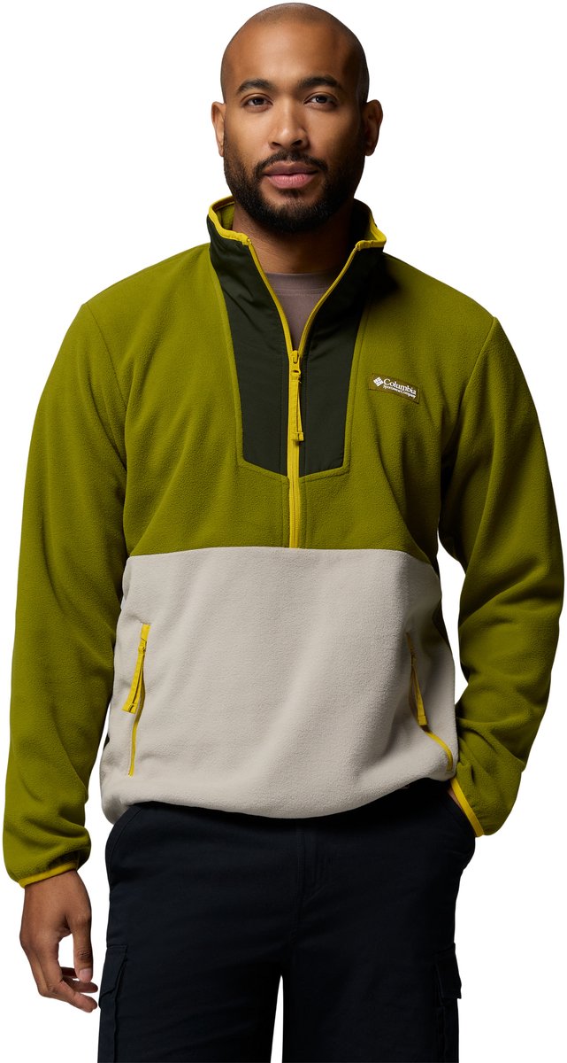 Columbia sequoia grove™ friluftstrøje i fleece med halv lynlås til mænd - mosgrøn, greenscape