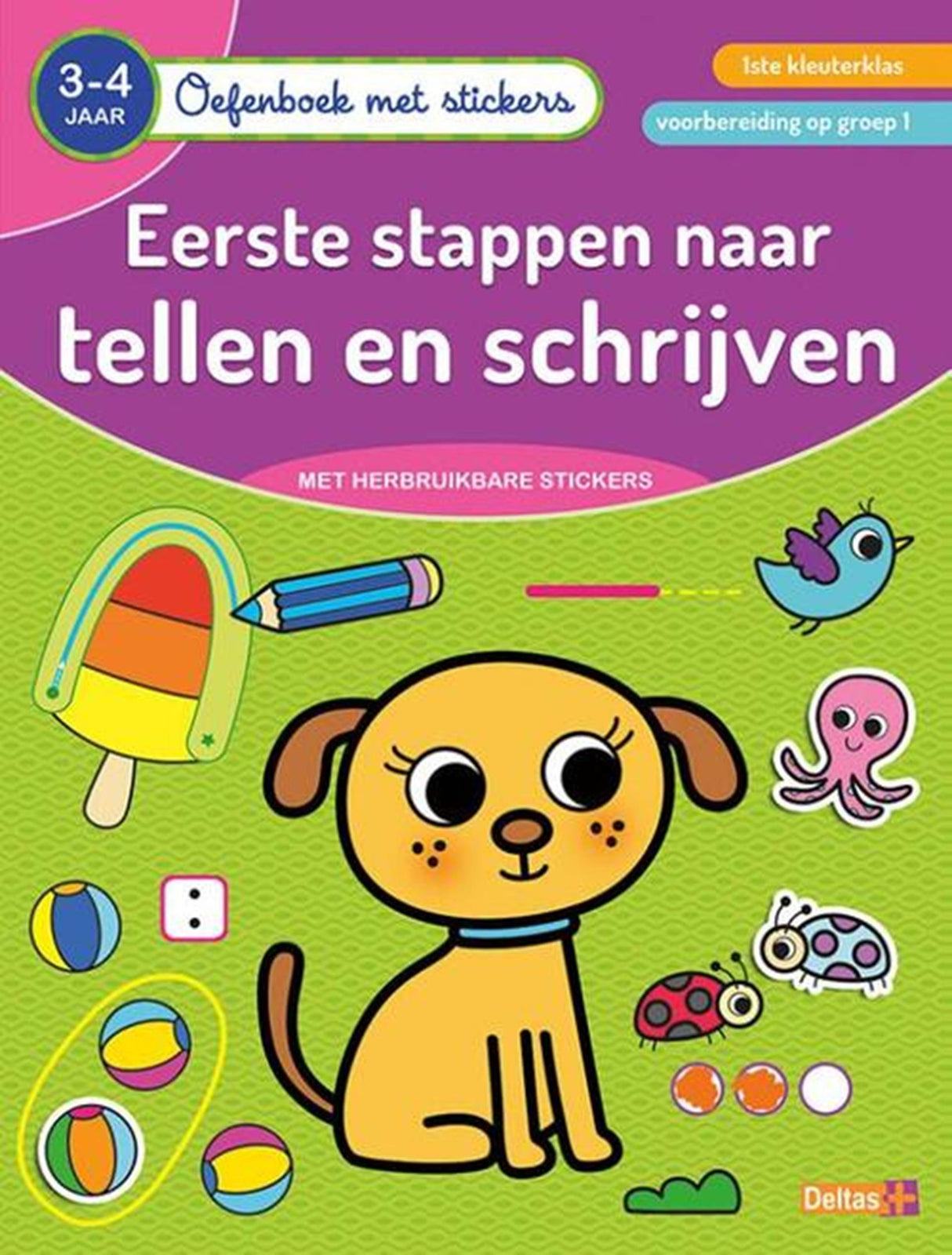Deltas Øvelsesbog med klistermærker - Tælling og skrivning (3-4 år)